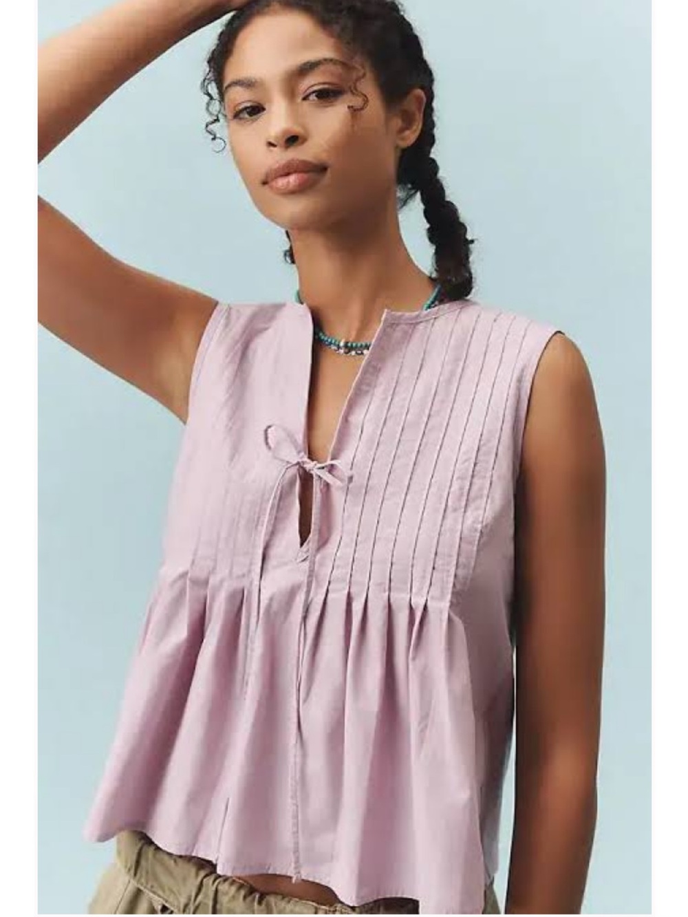 Nation Los Angeles Ali Sleeveless Tie-Front Top